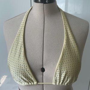 Cia.Maritima Triangle BikiniTop Tan/Gold Large NWT